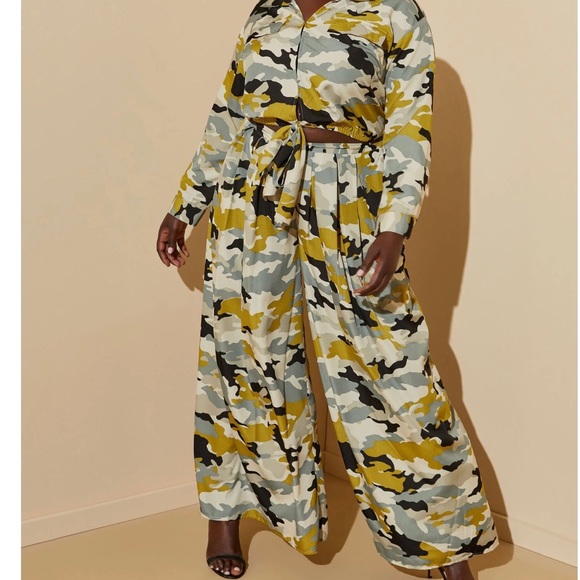 BN Camo Print Wide Leg Pants Size 23/24 & 26/28 - Picture 6 of 14